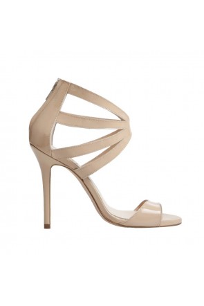 Sandalia de tacon de mas34 Carlota  charol nude para invitadas boda, bautizo, comunión, graduación shop online apparentia